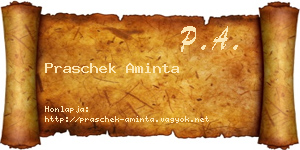Praschek Aminta névjegykártya